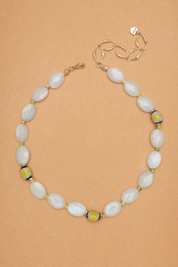 AQUAMARINE GLASS BEADS NECKLACE - Nakamol