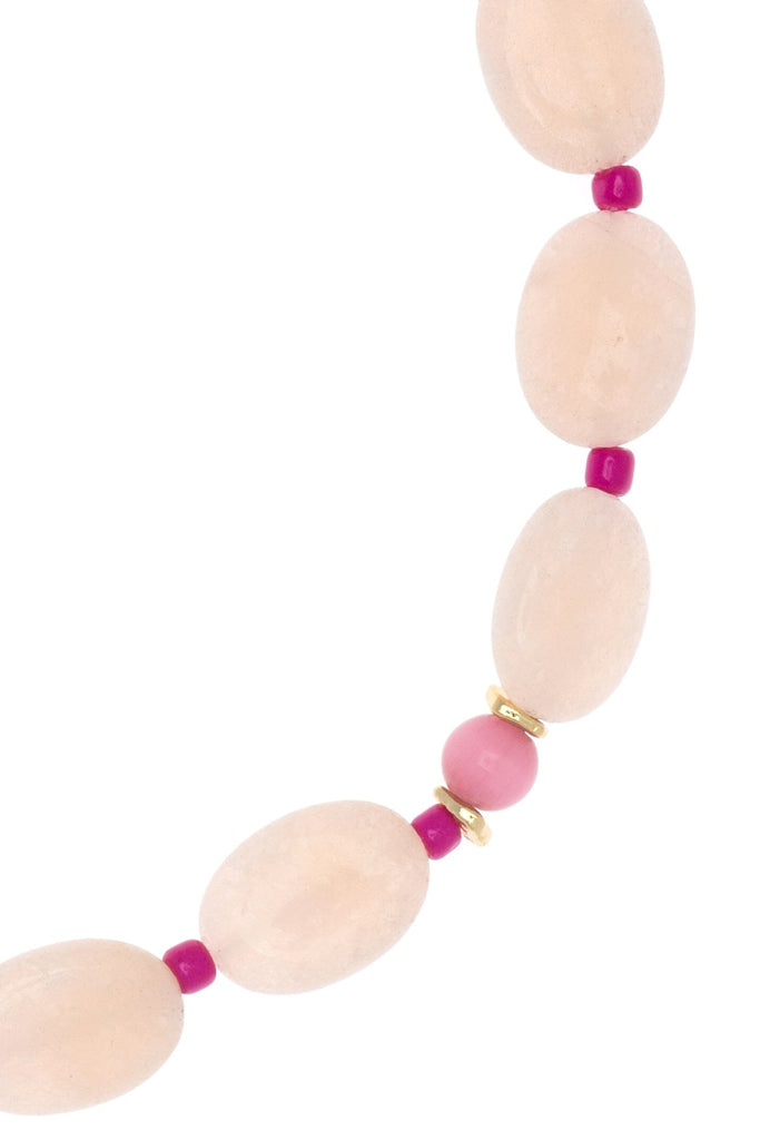 PINK TIGER EYE AND ROSE QUARTZ NECKLACE - Nakamol