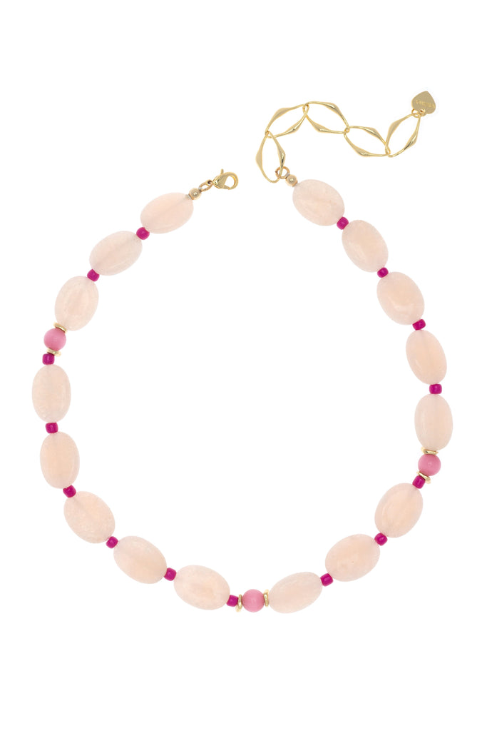 PINK TIGER EYE AND ROSE QUARTZ NECKLACE - Nakamol