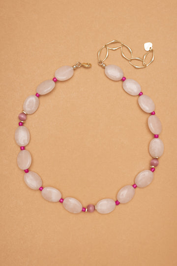 PINK TIGER EYE AND ROSE QUARTZ NECKLACE - Nakamol