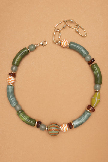 AVENTURINE & CERAMIC BEADS  NECKLACE - Nakamol