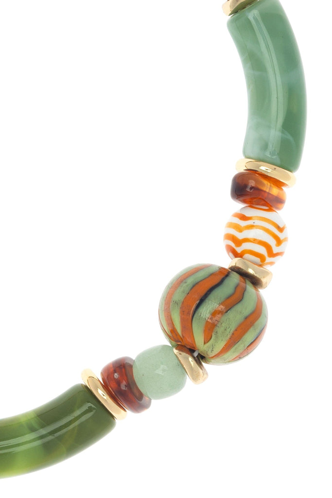 AVENTURINE & CERAMIC BEADS  NECKLACE - Nakamol