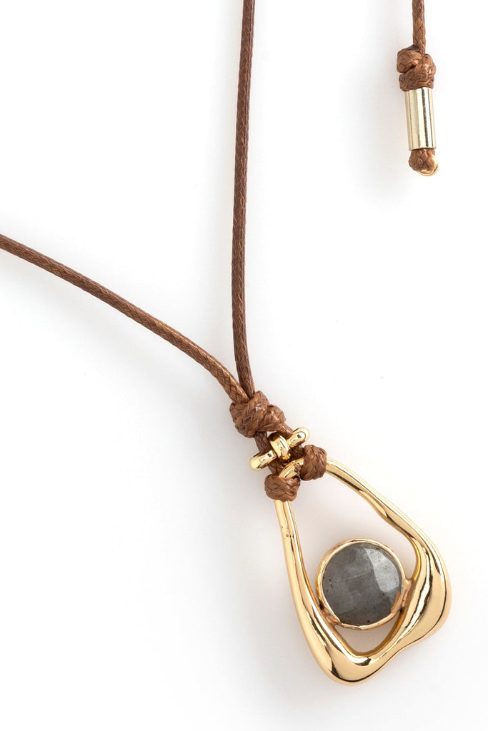 Labradorite Gold Medallion Necklace - Nakamol