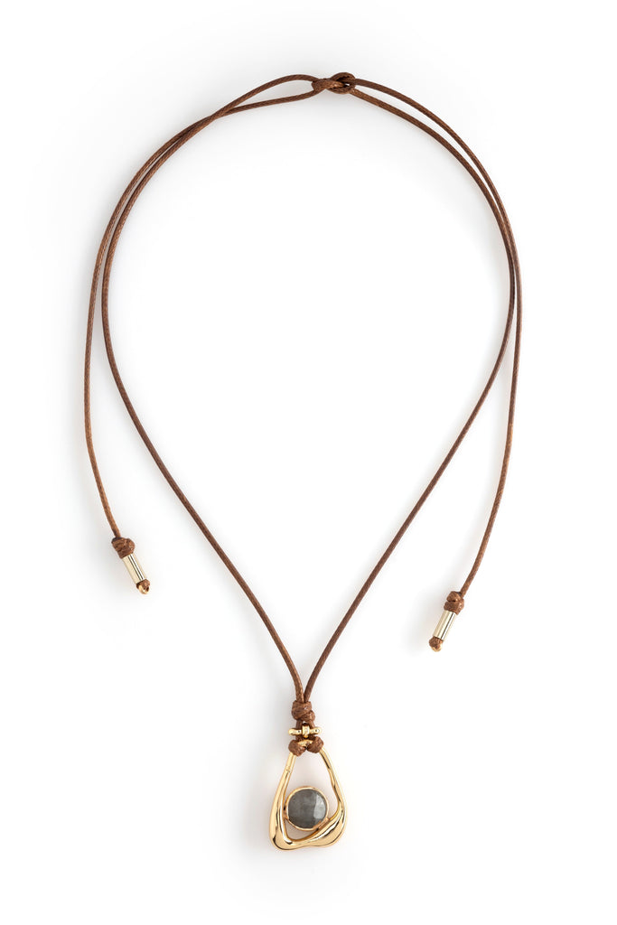 Labradorite Gold Medallion Necklace - Nakamol