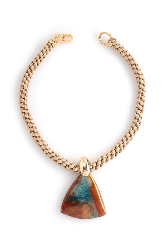 Blue Brown Stone Pendant Necklace - Nakamol