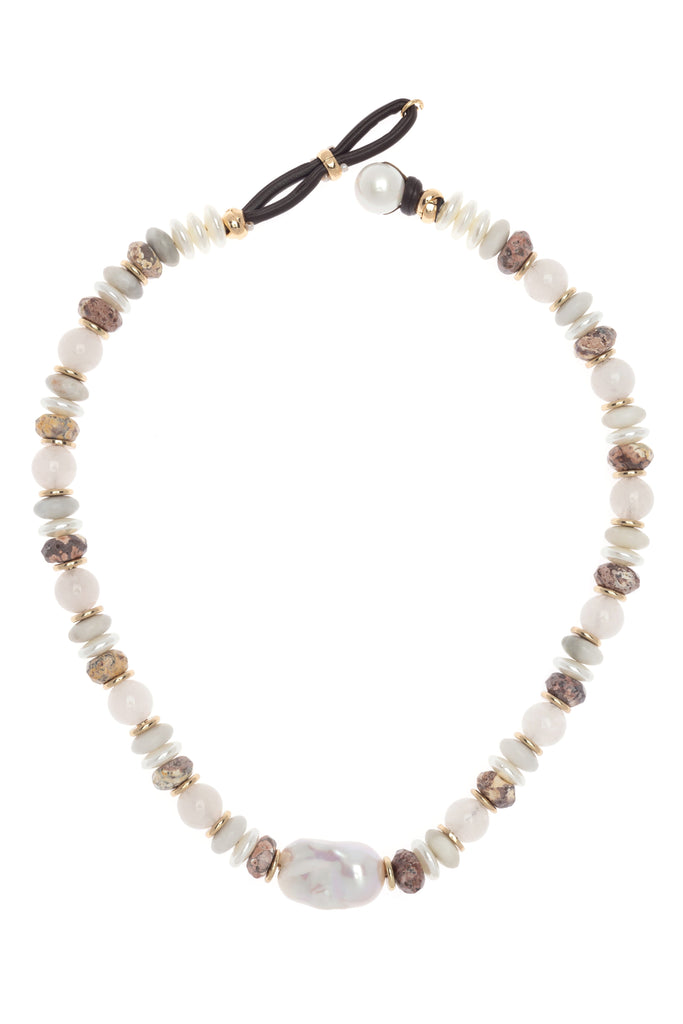 MoonStone Pearl Necklace - Nakamol