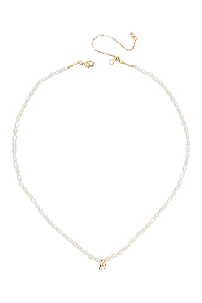 White Pearl A Bead Fashion Necklace - Nakamol