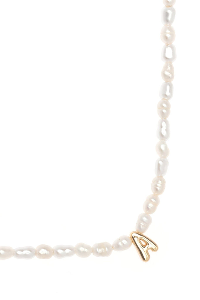 White Pearl A Bead Fashion Necklace - Nakamol