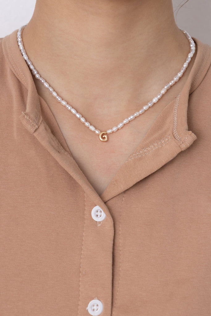 White Pearl G Bead Fashion Necklace - Nakamol