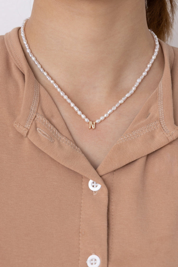 White Pearl N Bead Fashion Necklace - Nakamol