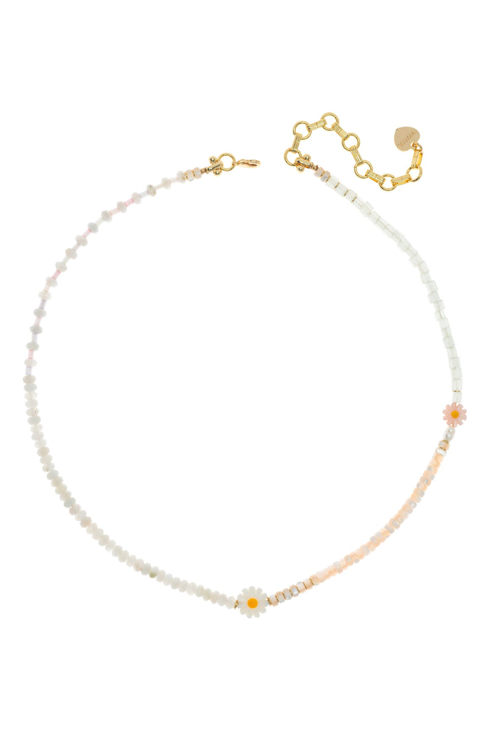 Asymmetrical Floral Bead Necklace - Nakamol