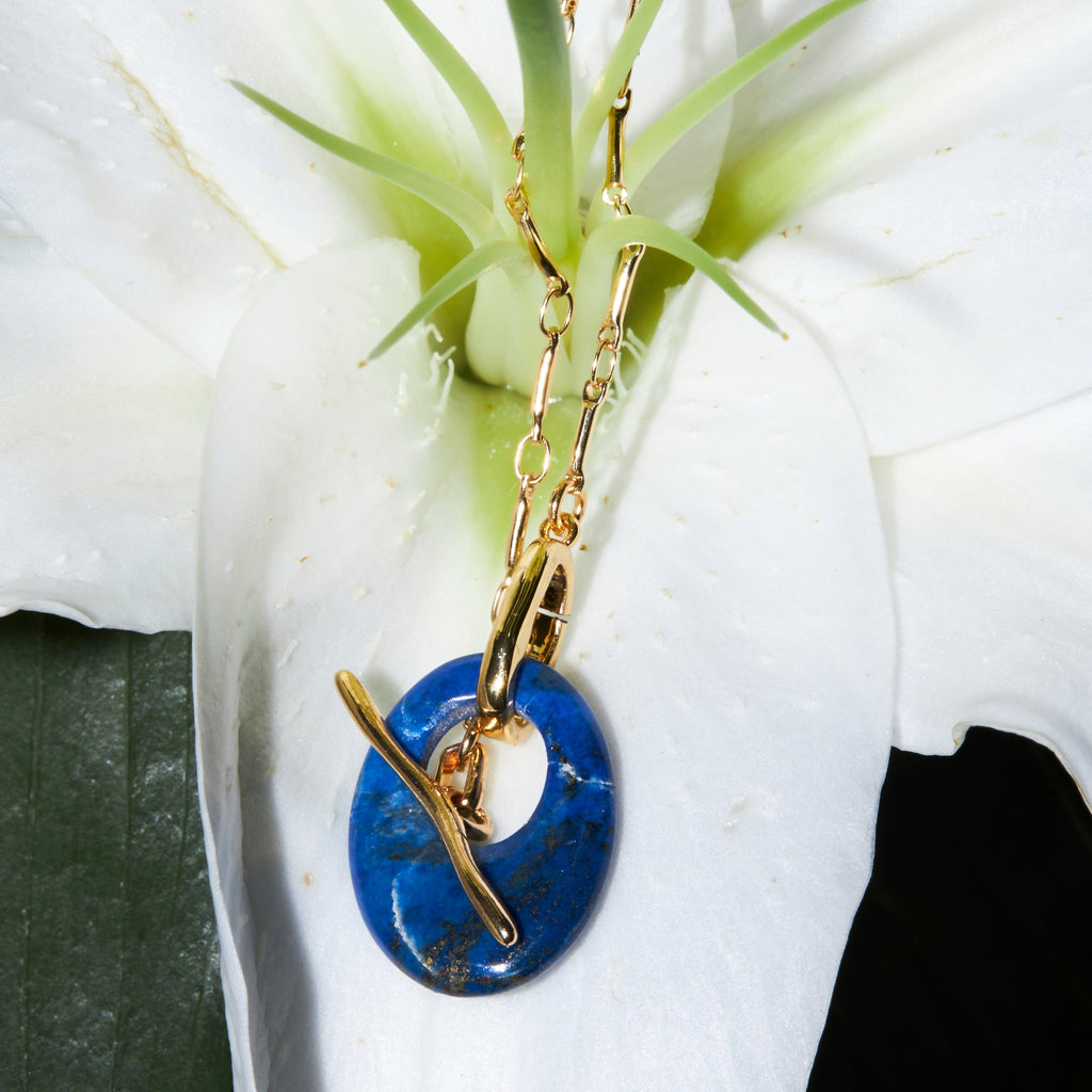 Lapis Lazuli Disc Pendant Necklace - Nakamol