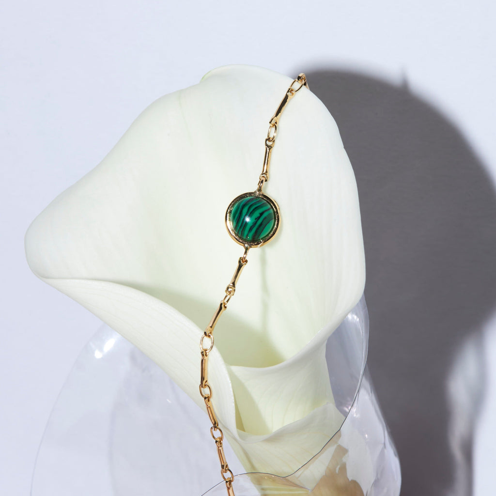 Malachite Coin Stone Bracelet - Nakamol