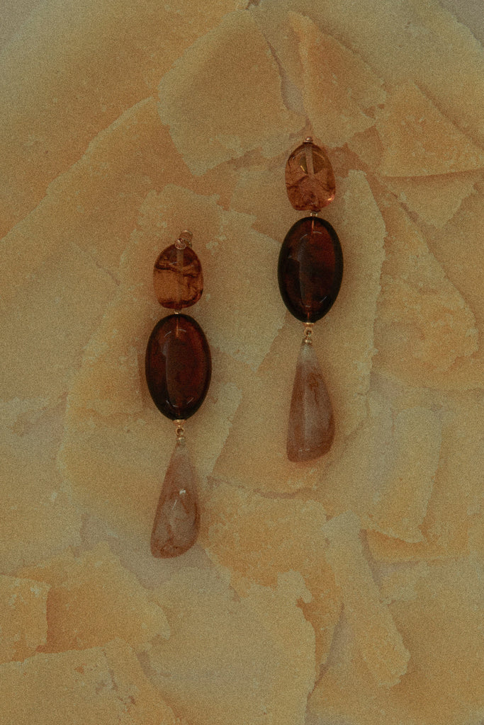 Caramel Yellow Stone Drop Earrings - Nakamol