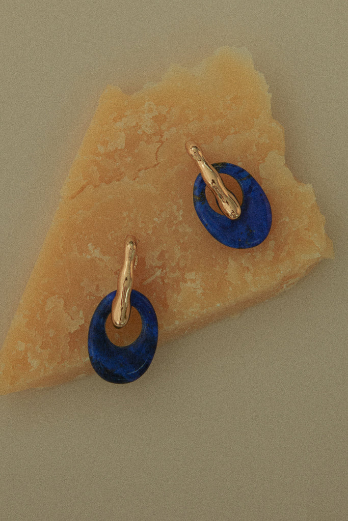 Lapis Lazuli Disc Earrings - Nakamol