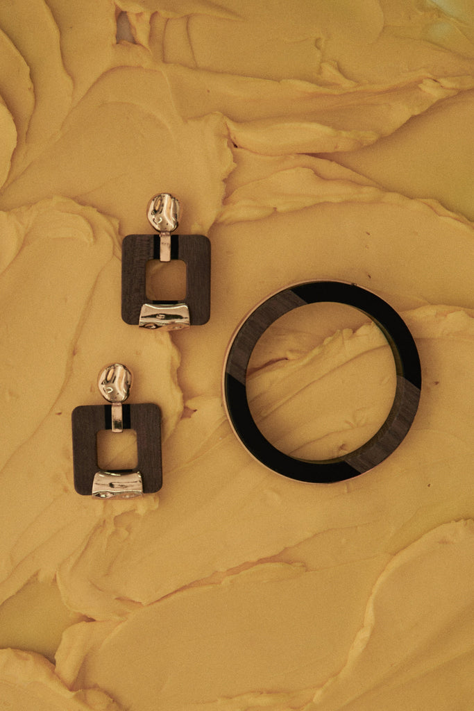 Dark Brown Gold Mix Bangle - Nakamol