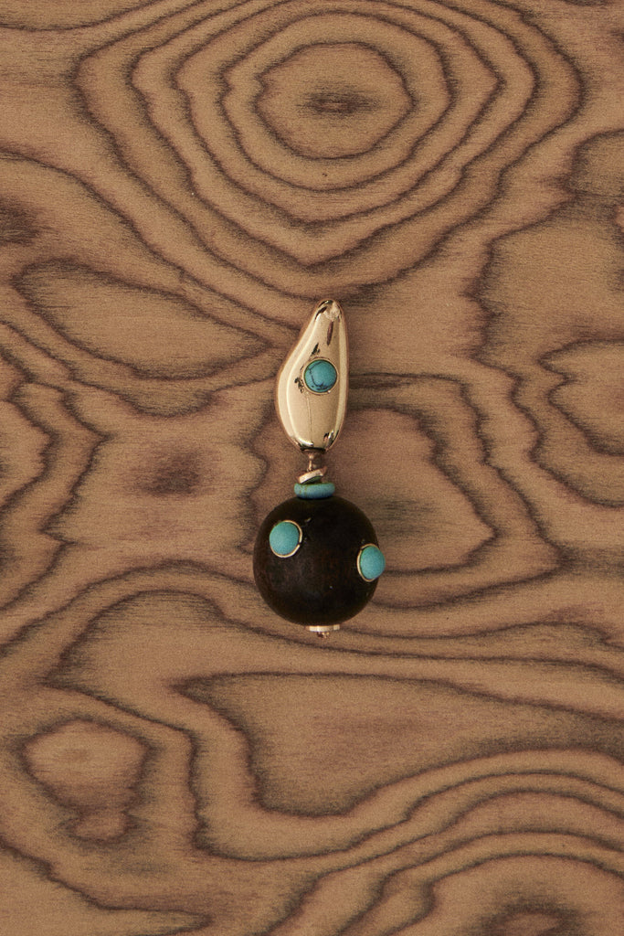 Turquoise Black Ball Drop Earrings - Nakamol