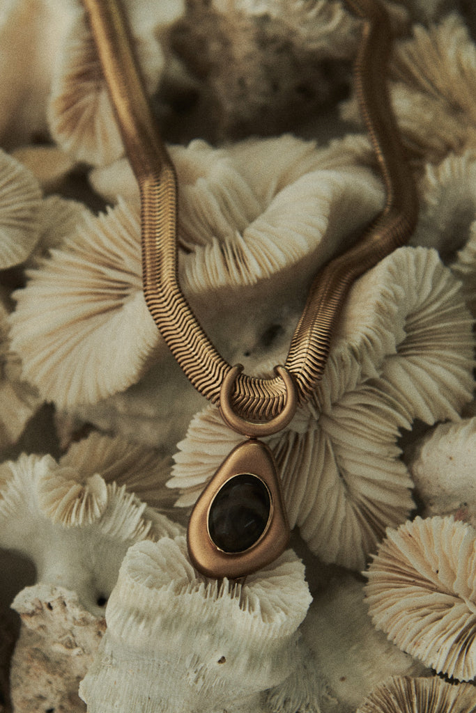 Grey Gold Chunky Chain Necklace - Nakamol