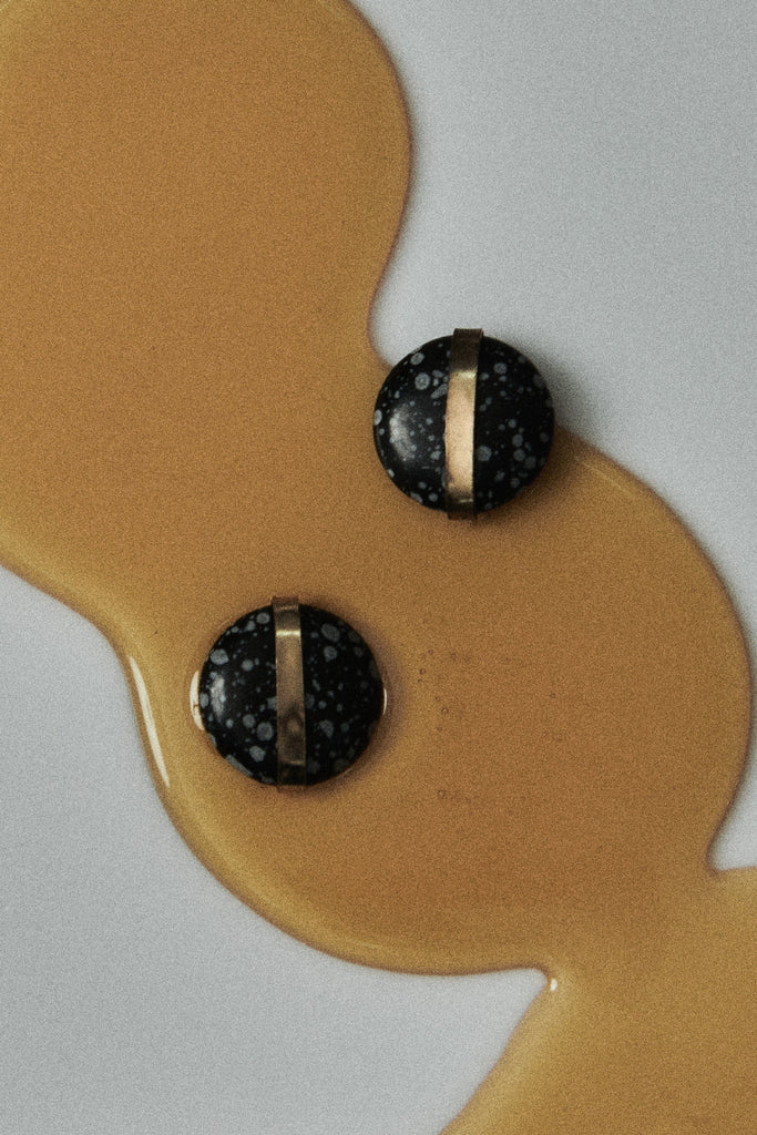 Black Agate Stone Earrings - Nakamol