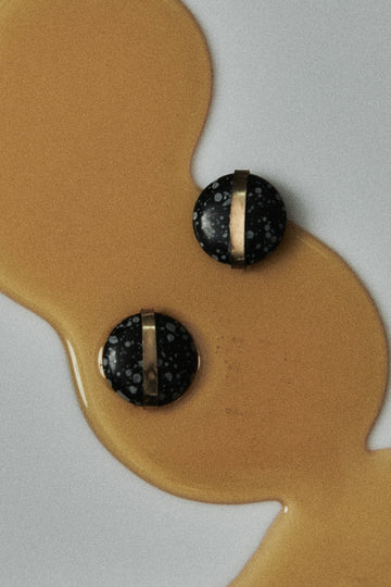 Black Agate Stone Earrings - Nakamol