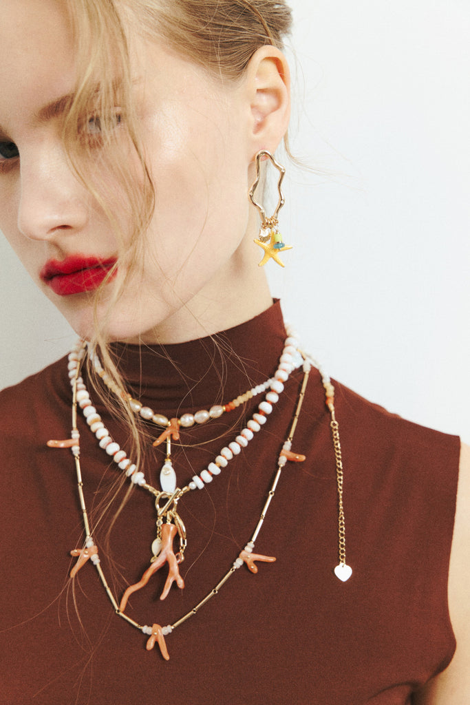 Ocean Coral Beaded Short Necklace - Nakamol