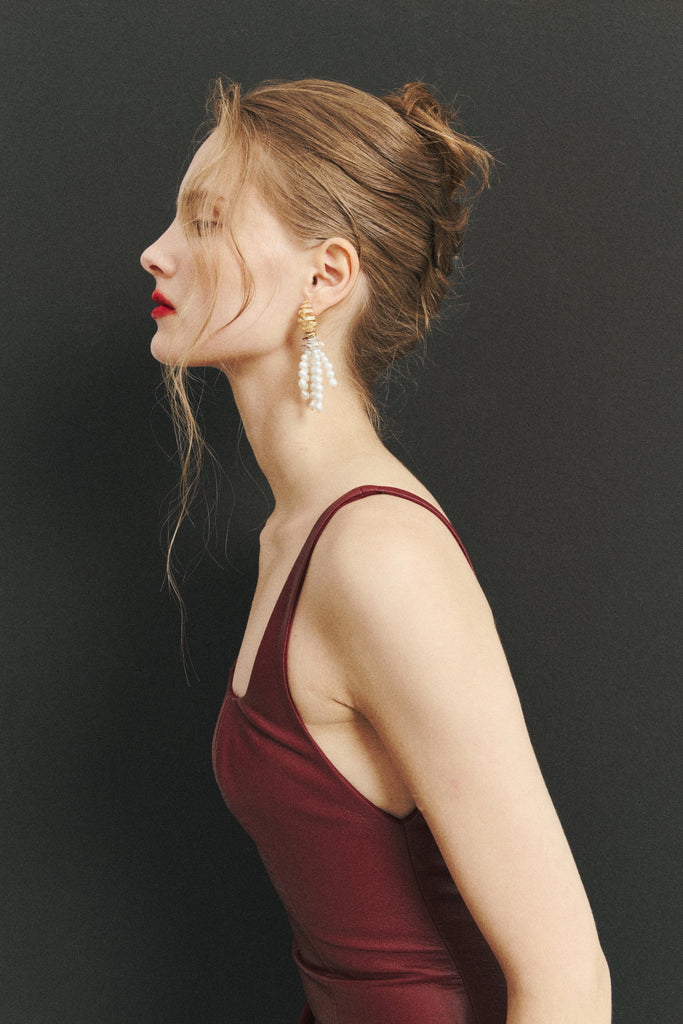 Pearl Fringe Conus Earrings - Nakamol