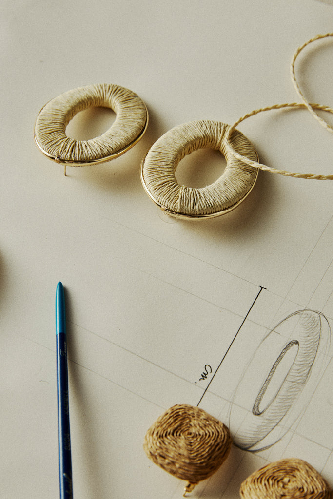 CREAM TEXTURED HOLLOW OVAL EARRINGS - Nakamol