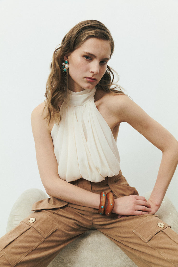 Turquoise White Pearl Statement Earrings - Nakamol