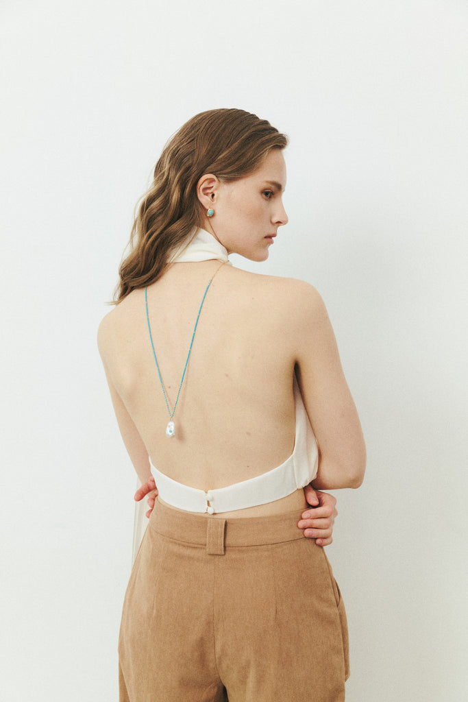 Turquoise Gold Loop Earrings - Nakamol