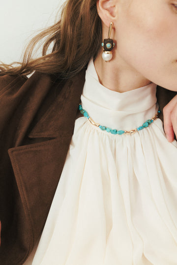 Lock Loop Turquoise Necklace - Nakamol