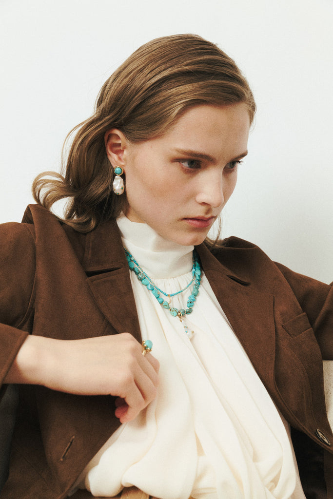 Chunky Turquoise Baroque Necklace - Nakamol