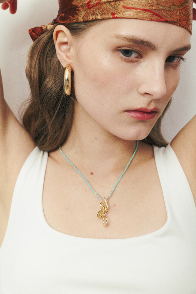Turquoise Charm Pendant Long Necklace - Nakamol