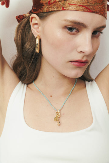 Turquoise Charm Pendant Long Necklace - Nakamol