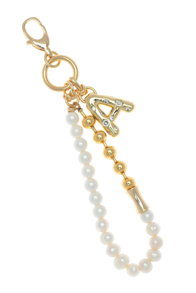 A Gold White Elegant Keychain - Nakamol