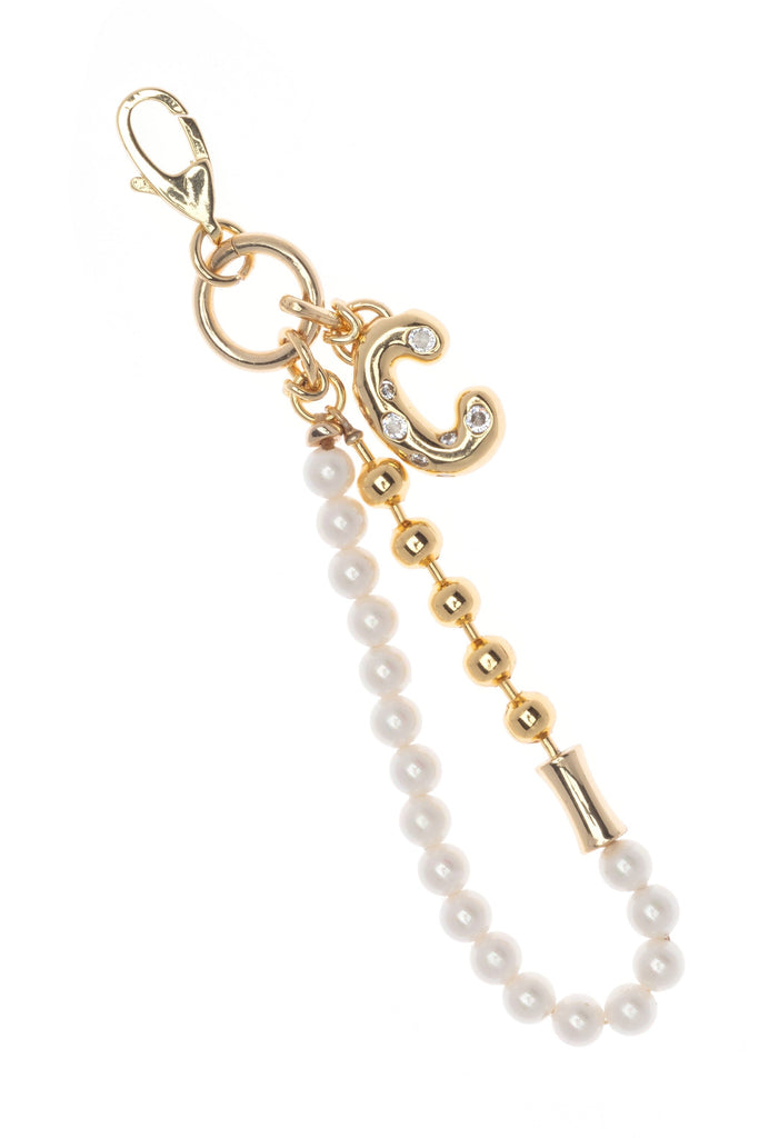 C Gold White Elegant Keychain - Nakamol