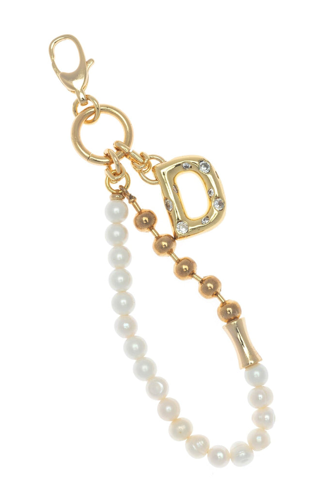 D Gold White Elegant Keychain - Nakamol