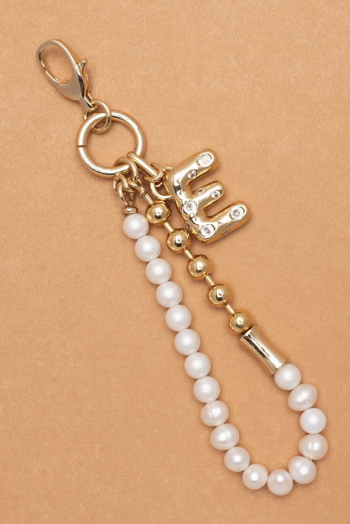 E Gold White Elegant Keychain - Nakamol