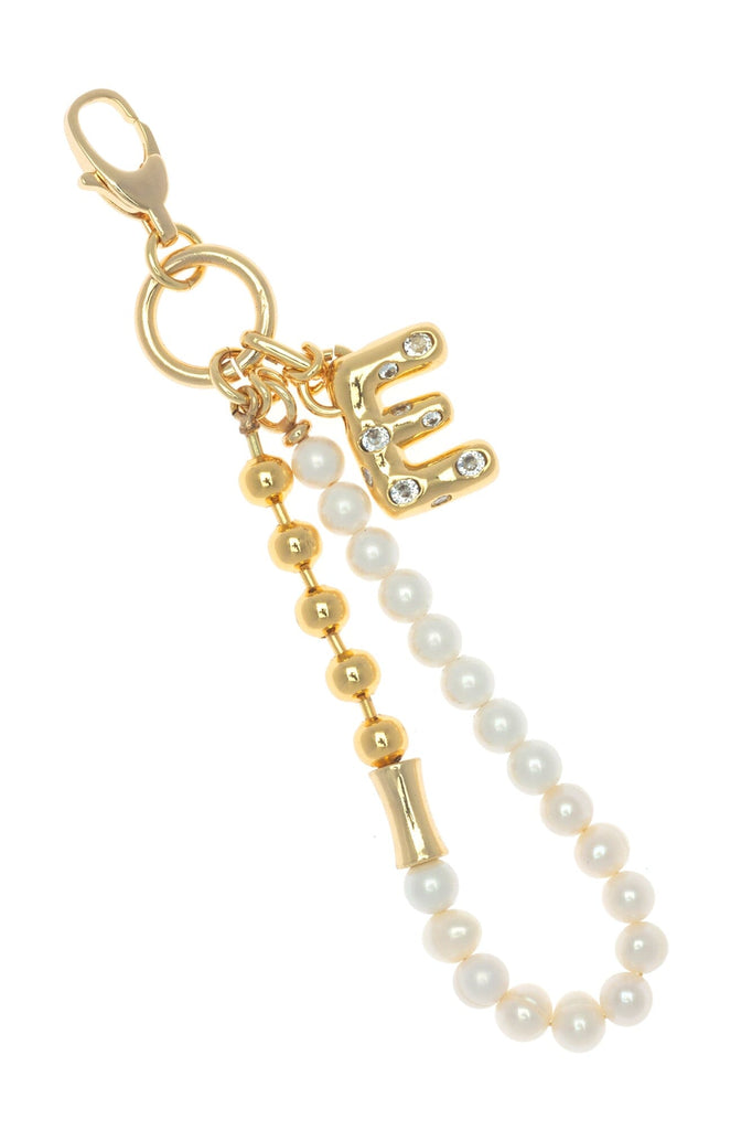 E Gold White Elegant Keychain - Nakamol