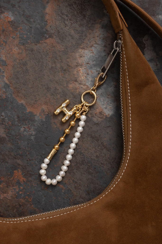 H Gold White Elegant Keychain - Nakamol