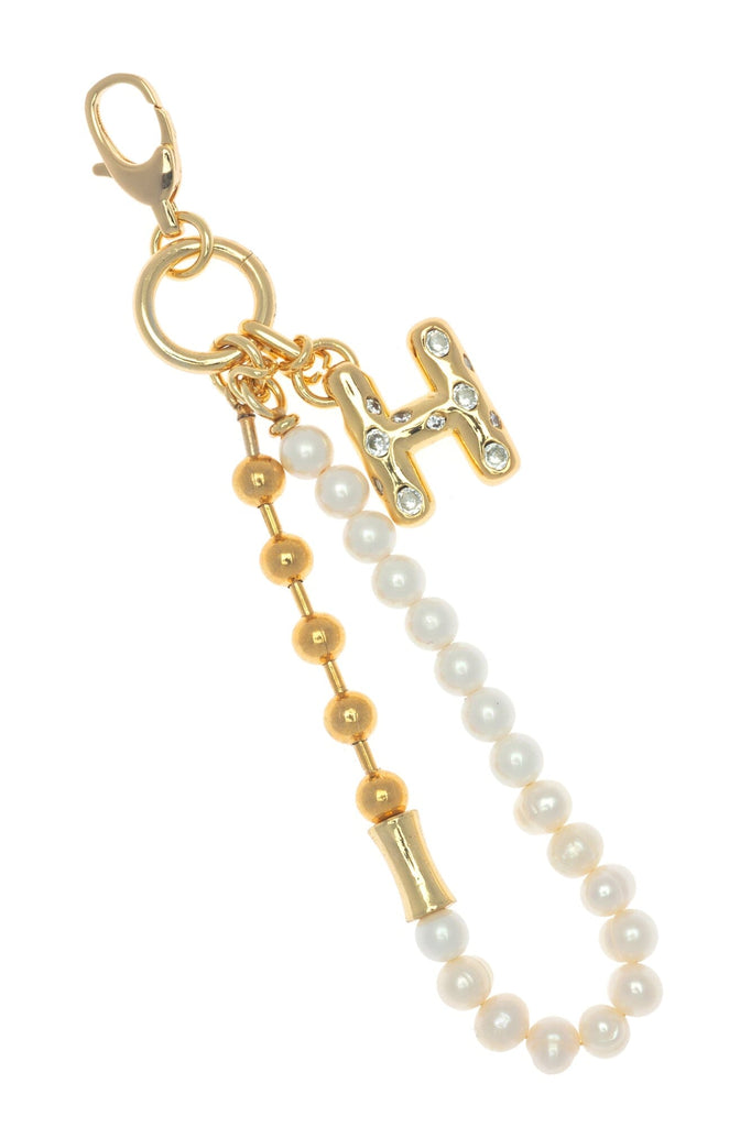 H Gold White Elegant Keychain - Nakamol