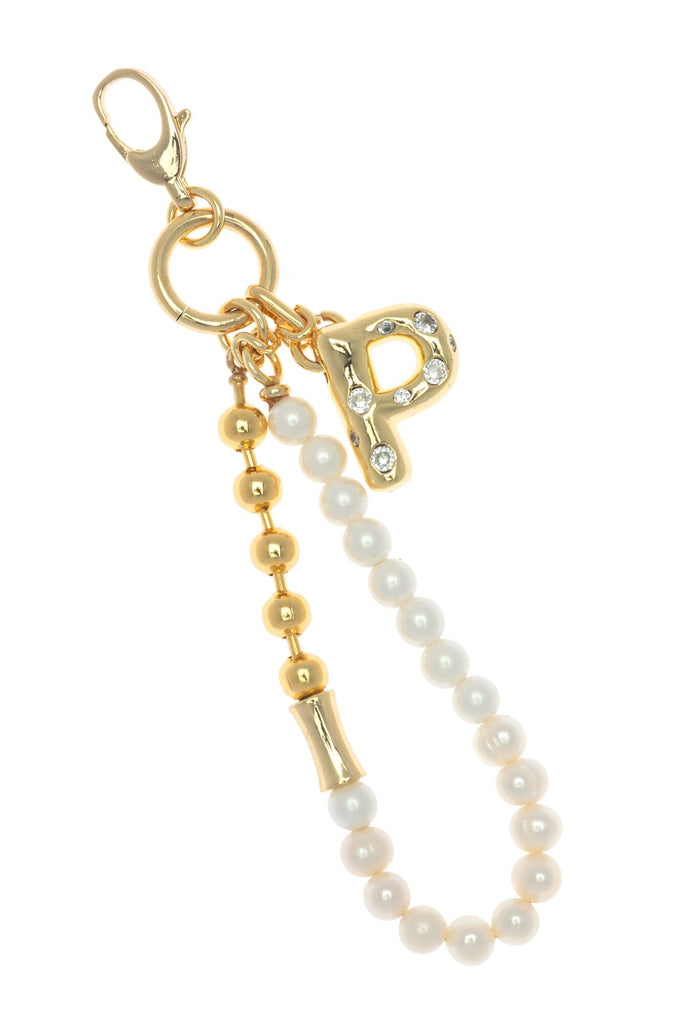 P Gold White Elegant Keychain - Nakamol