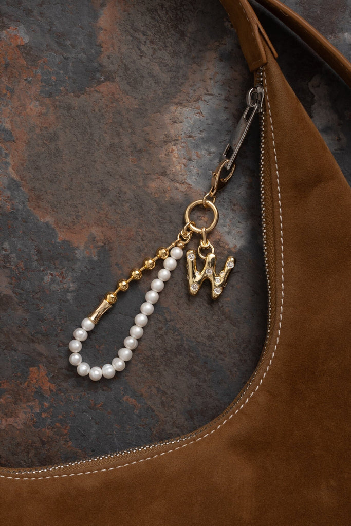 W Gold White Elegant Keychain - Nakamol