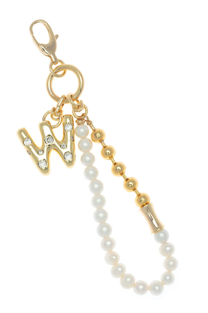 W Gold White Elegant Keychain - Nakamol