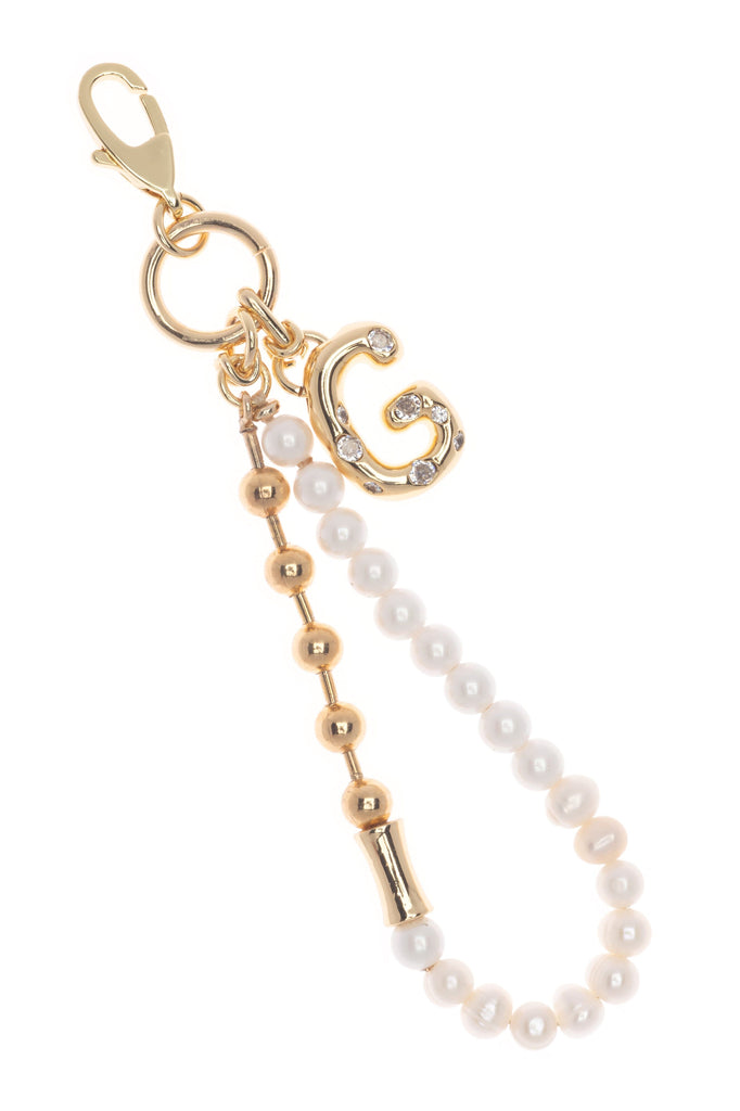 A Gold White Elegant Keychain - Nakamol