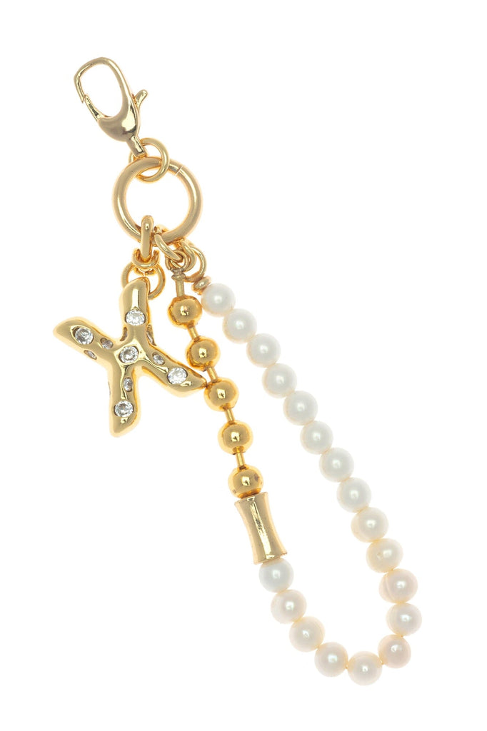 X Gold White Elegant Keychain - Nakamol
