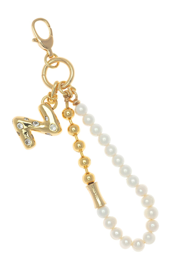 Z Gold White Elegant Keychain - Nakamol