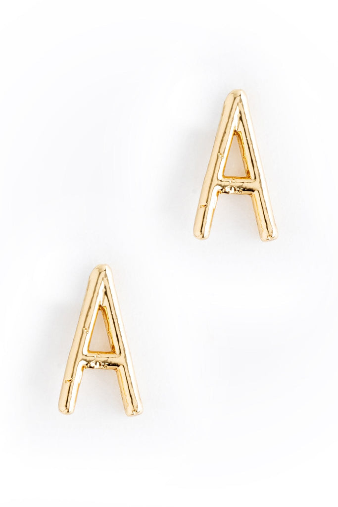 Letter A Gold Condensed Earrings - Nakamol