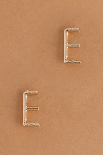 Letter E Gold Condensed Earrings - Nakamol