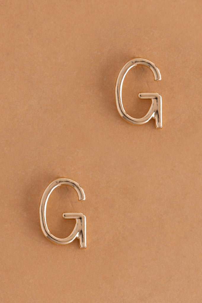 Letter G Gold Condensed Earrings - Nakamol