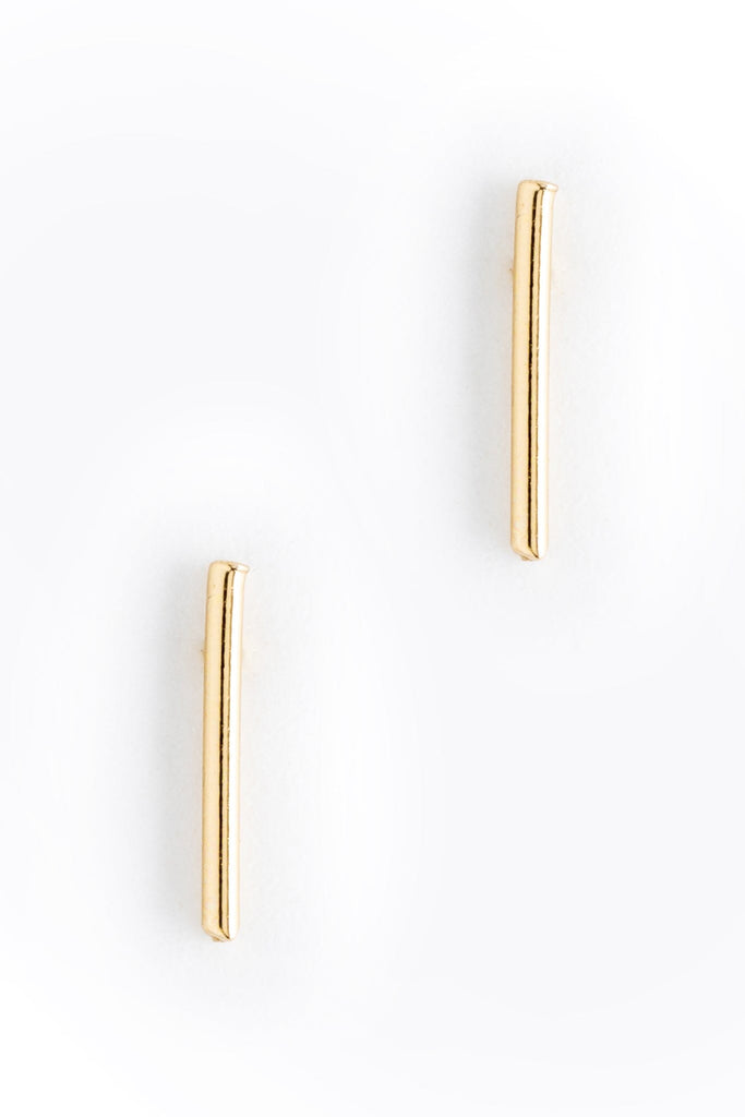 Letter I Gold Condensed Earrings - Nakamol